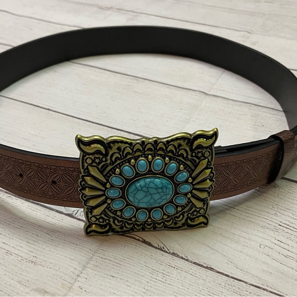 Accessories - Bronze and Turquoise Western Boutique Belt